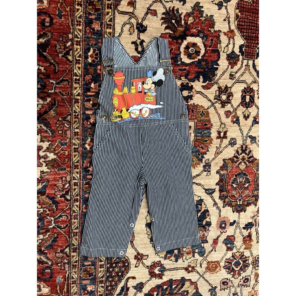 Vintage Mickey Mouse Disney Kids '60s '70s Engineer Overalls EUC